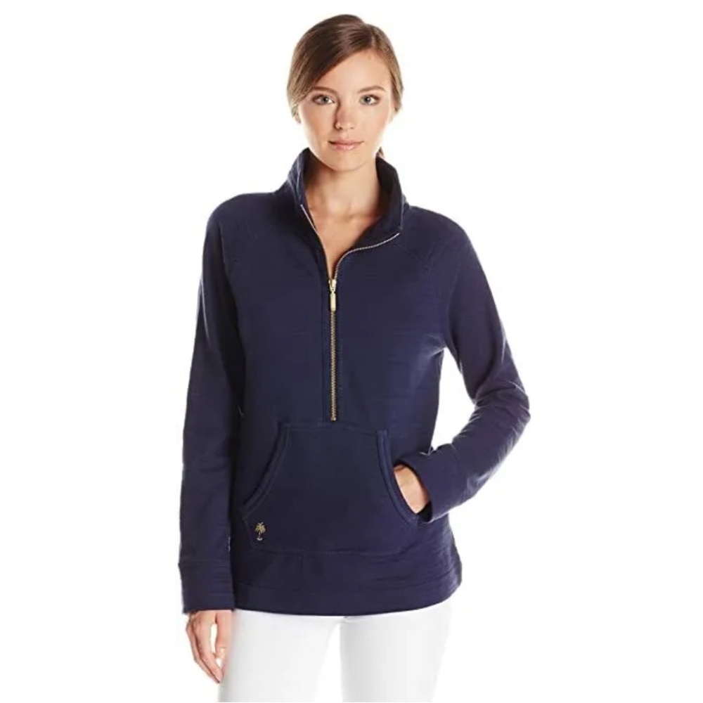 Lilly Pulitzer Solid Navy Half Zip Pullover - image 2